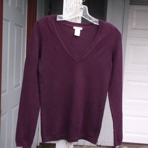 JOE V-Necked Purple long Sleeve Classic Sweater